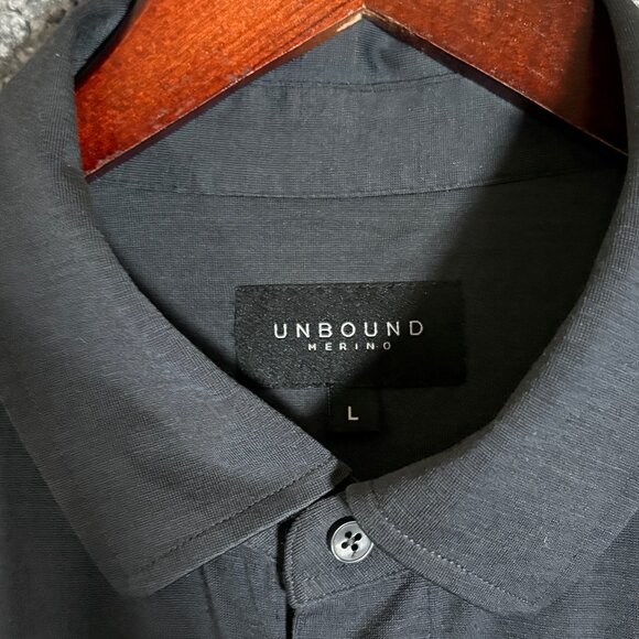 Unbound Merino 100% Wool Button Down Long Sleeve Shirt - Men's Size L - Gray - Picture 2 of 9